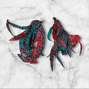 COPY - African Print tassel earrings Handmade.